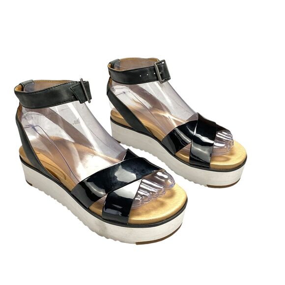 Ugg Tipton Patent Leather Platform Sandals Womens Size 6 Us Black - Picture 8 of 16